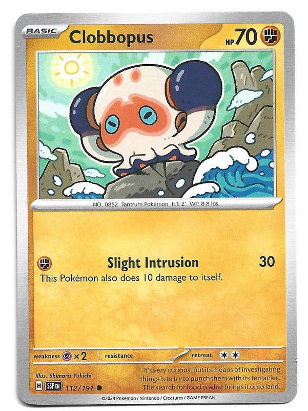 CLOBBOPUS  - POKEMON TCG SURGING SPARKS  COMMON   112/191 TRADING CARD