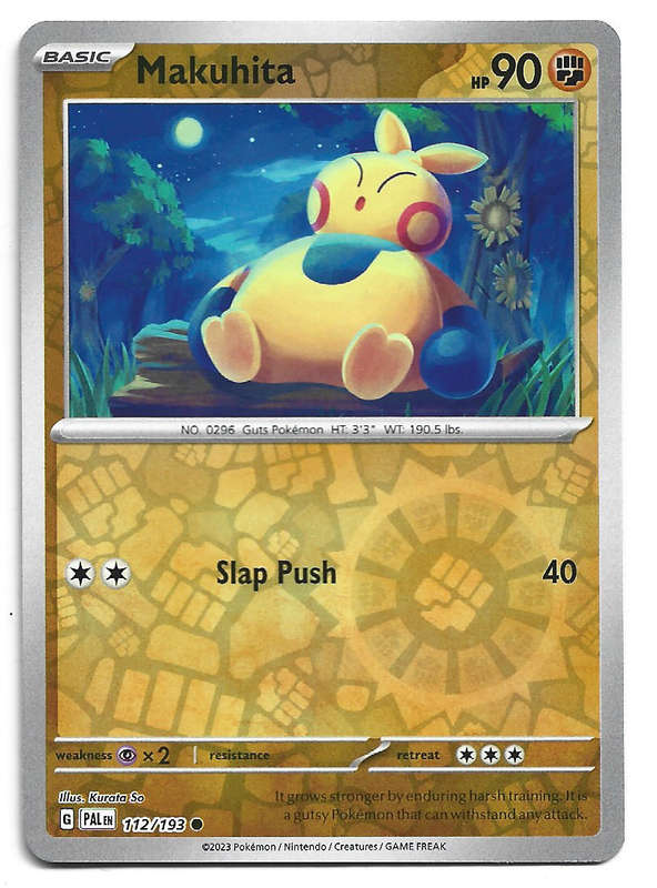 MAKUHITA - REVERSE HOLO  112/193 POKEMON TCG PALDEA EVOLVED TRADING CARD