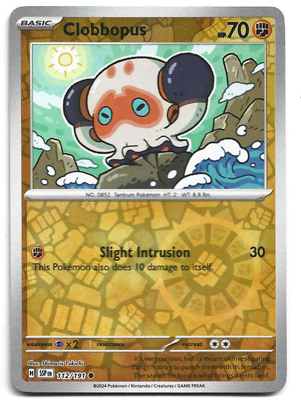 CLOBBOPUS -  REVERSE HOLO 112/191 POKEMON TCG SURGING SPARKS TRADING CARD