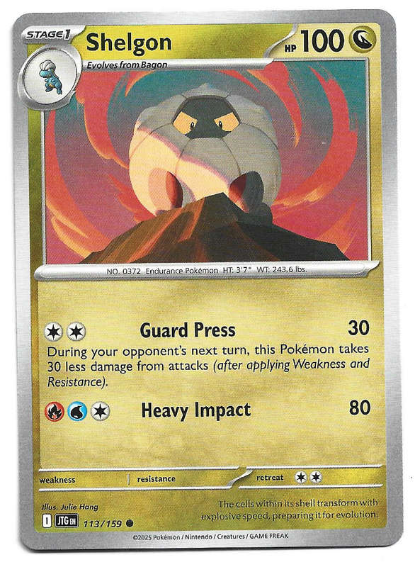 SHELGON - COMMON  113/159 POKEMON TCG JOURNEY TOGETHER TRADING CARD