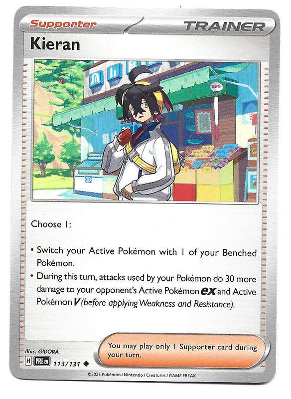KIERAN - COMMON  113/131 POKEMON TCG PRISMATIC EVOLUTIONS  TRADING CARD