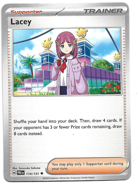 LACEY - COMMON  114/131 POKEMON TCG PRISMATIC EVOLUTIONS  TRADING CARD