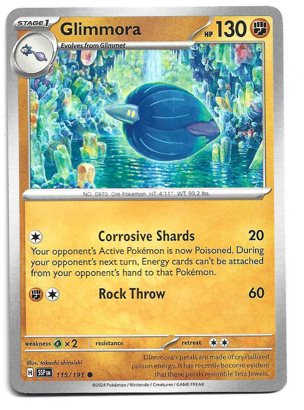 GLIMMORA -  COMMON  115/191 POKEMON TCG SURGING SPARKS TRADING CARD