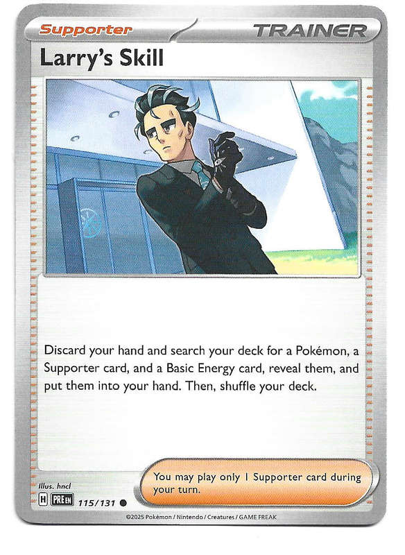 LARRY'S SKILL - COMMON  115/131 POKEMON TCG PRISMATIC EVOLUTIONS  TRADING CARD