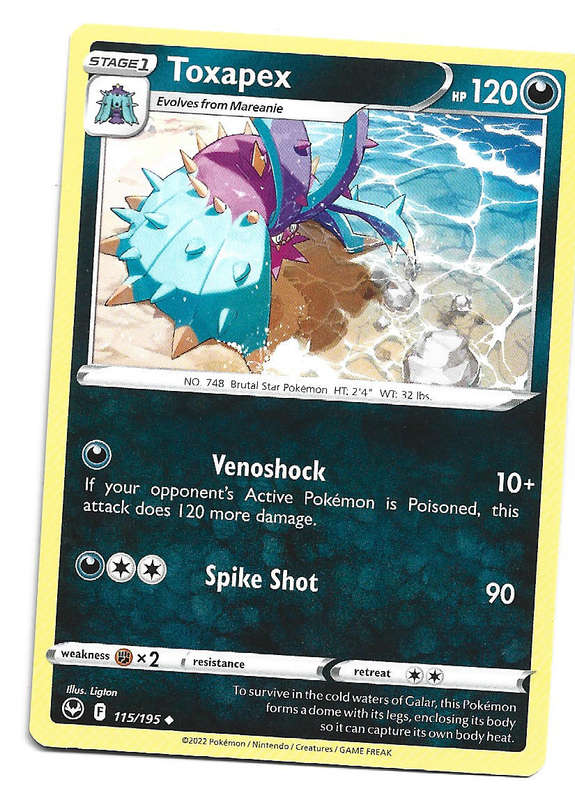 TOXAPEX - COMMON  115/195  SILVER TEMPEST TRADING CARD