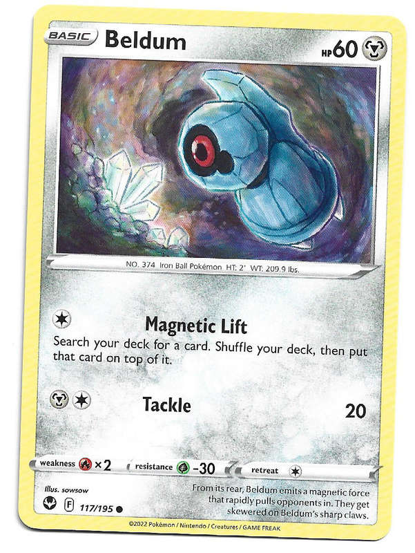 BELDUM - COMMON  117/195 POKEMON TCG SILVER TEMPEST TRADING CARD