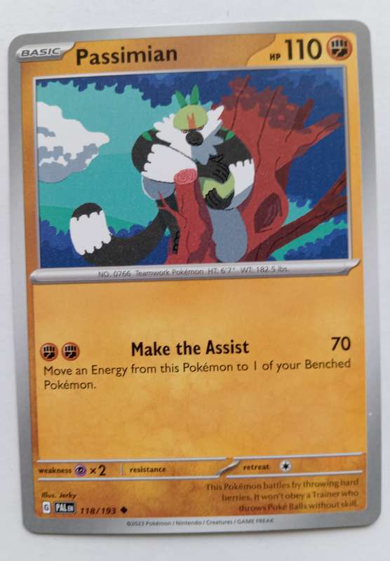 POKEMON CARD - PASSIMIAN  118/193 COMMON PALDEA EVOLVED 2023 - MINT
