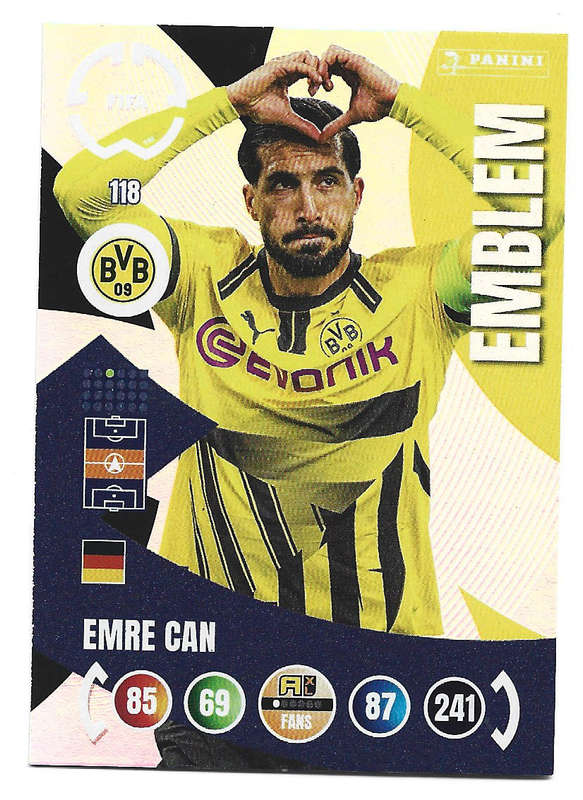 EMRE CAN - PANINI CLUB WORLD CUP 2025 - FOIL EMBLEM TRADING CARD 118