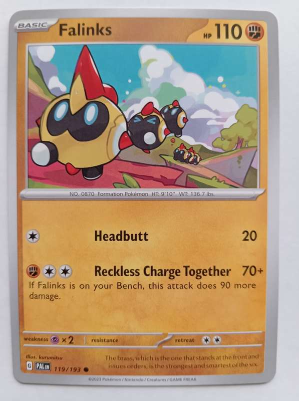 POKEMON CARD - FALINKS  119/193 COMMON PALDEA EVOLVED 2023 - MINT