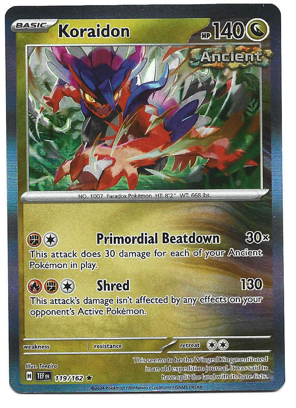 KORAIDON - HOLO RARE  119/162 POKEMON TCG TEMPORAL FORCES TRADING CARD