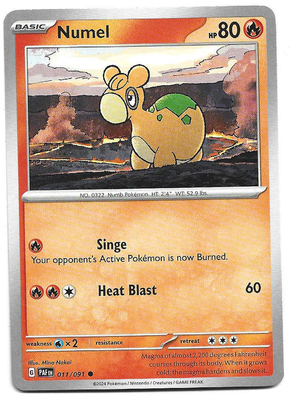 NUMEL -  COMMON 11/91 POKEMON TCG PALDEAN FATES  TRADING CARD