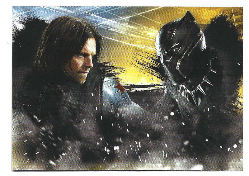 WINTER SOLDIER vs BLACK PANTHER - PANINI MARVEL CIVIL WAR 2016 - BATTLE TRADING CARD 120
