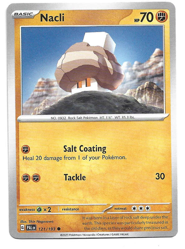 POKEMON CARD - NACLI  121/193 COMMON PALDEA EVOLVED 2023 TRADING CARD - MINT