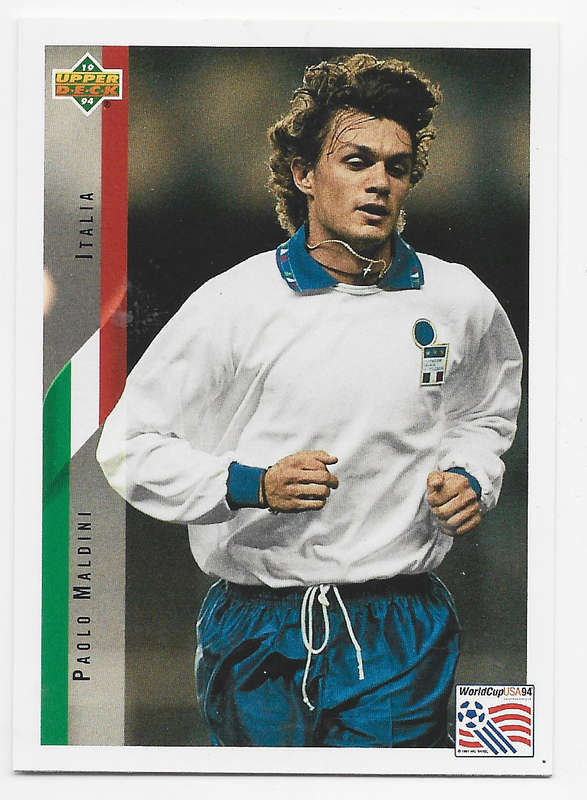 PAOLO MALDINI (Italy) - Upper Deck FIFA WORLD CUP 1994 USA PREVIEW   -  TRADING CARD 121