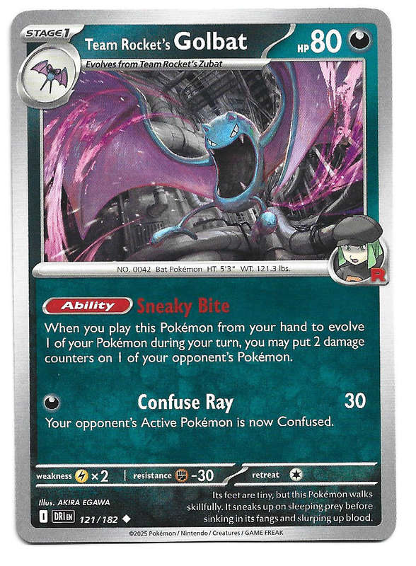 TEAM ROCKET's GOLBAT - COMMON  121/182  POKEMON TCG DESTINED RIVALS TRADING CARD