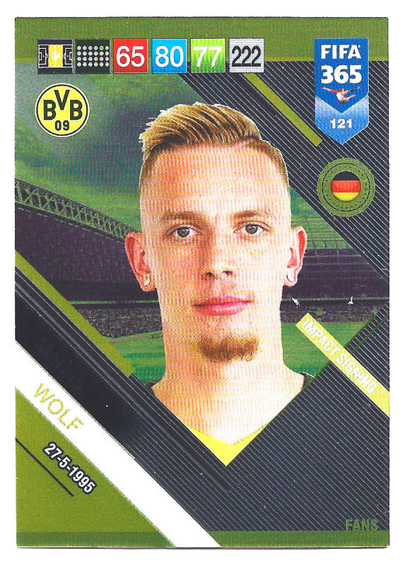MARIUS WOLF - PANINI FIFA 365 2019 COLLECTION - FOIL `FANS FAVOURITE` TRADING CARD 121