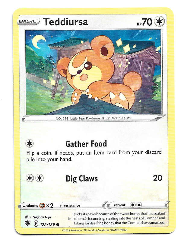 TEDDIURSA - COMMON  122/189 POKEMON TCG ASTRAL RADIANCE TRADING CARD