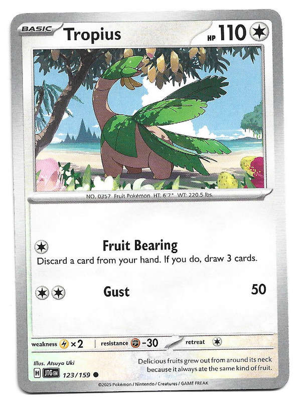 TROPIUS - COMMON  123/159 POKEMON TCG JOURNEY TOGETHER TRADING CARD