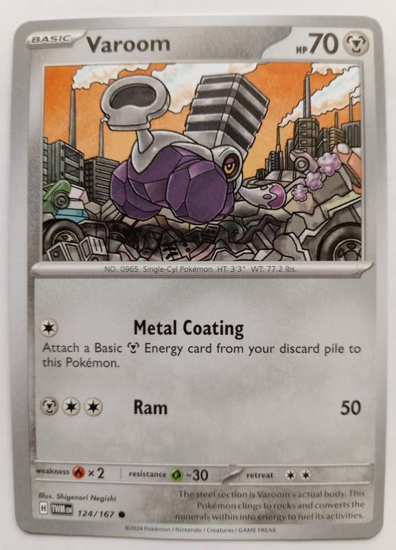 VAROOM - POKEMON NINTENDO TWILIGHT MASQUERADE  - COMMON TRADING CARD 124/167