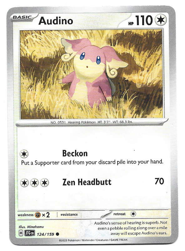 AUDINO - COMMON  124/159 POKEMON TCG JOURNEY TOGETHER TRADING CARD