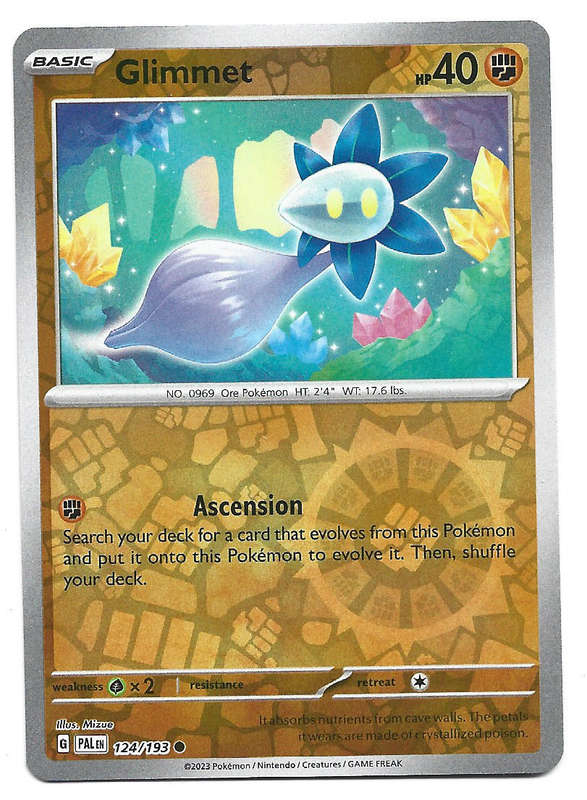 GLIMMET -  REVERSE HOLO   124/193  POKEMON TCG  PALDEA EVOLVED TRADING CARD