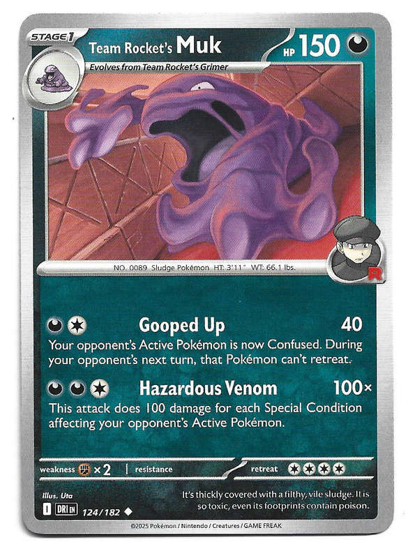 TEAM ROCKET's MUK - UNCOMMON  124/182  POKEMON TCG DESTINED RIVALS TRADING CARD