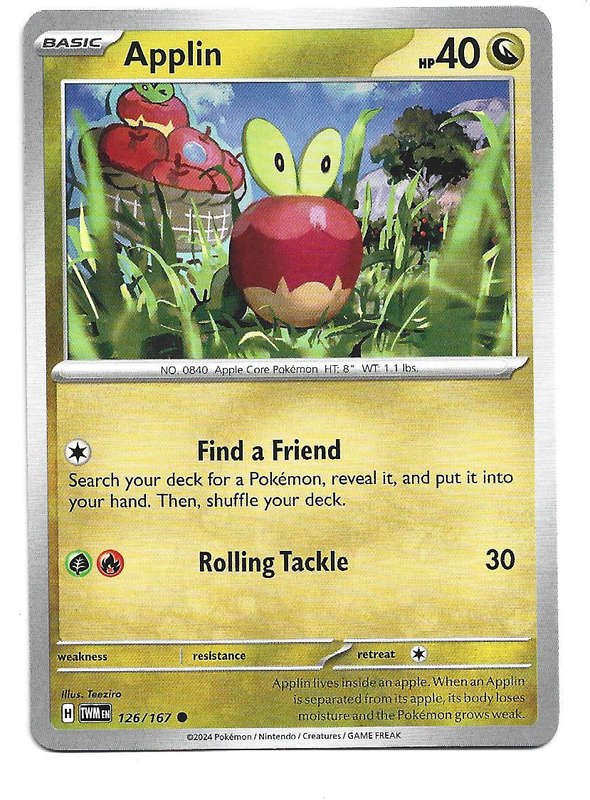 APPLIN - COMMON  126/167 POKEMON TCG TWILIGHT MASQUERADE TRADING CARD
