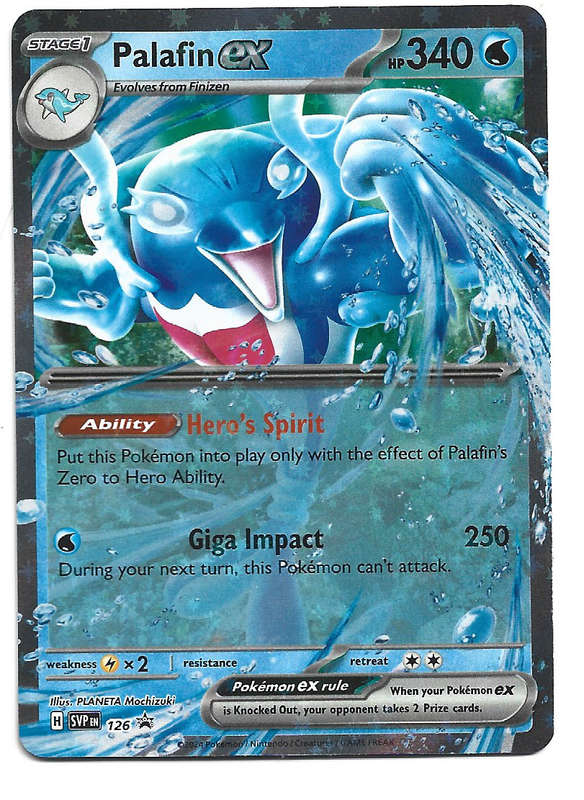 PALAFIN EX - POKEMON SCARLET & VIOLET PROMO HOLO SVP 126 TRADING CARD