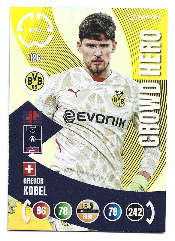 GREGOR KOBEL - PANINI CLUB WORLD CUP 2025 - FOIL CROWD HERO TRADING CARD 126