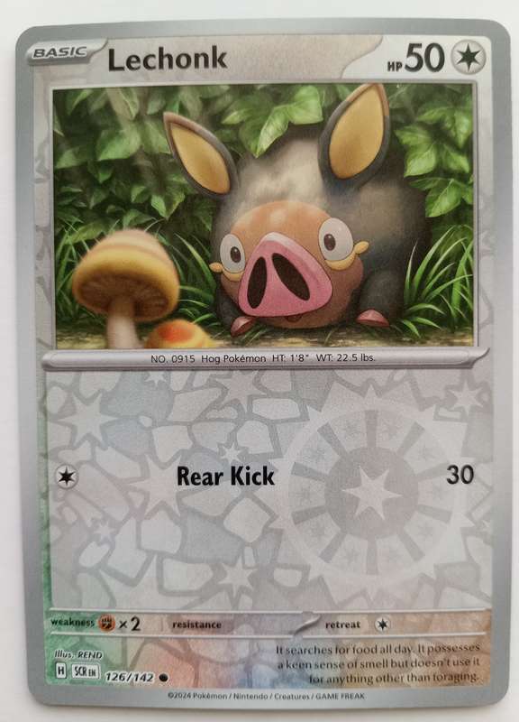 LECHONK - REVERSE HOLO  126/142 POKEMON TCG STELLAR CROWN  TRADING CARD