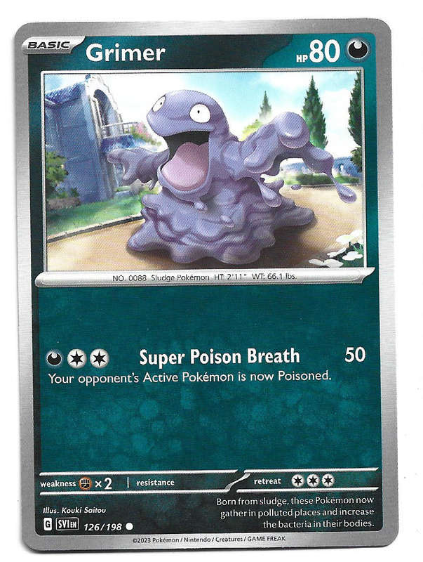 GRIMER - COMMON  126/198  POKEMON TCG SCARLET & VIOLET TRADING CARD
