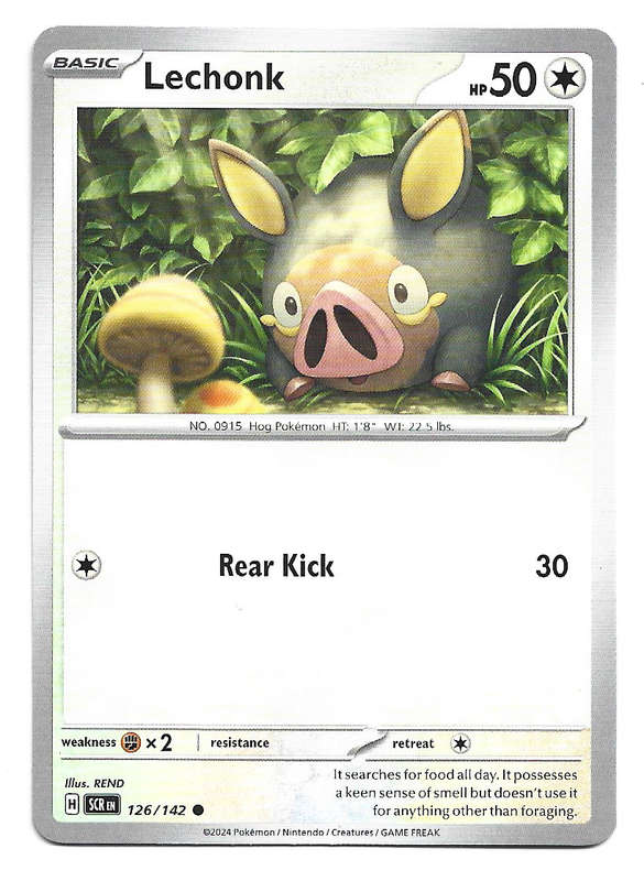 LECHONK -  COMMON  126/142 POKEMON TCG STELLAR CROWN TRADING CARD