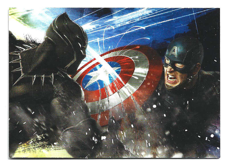 CAPTAIN AMERICA vs BLACK PANTHER - PANINI MARVEL CIVIL WAR 2016 - BATTLE TRADING CARD 126