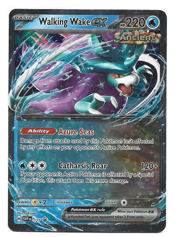 WALKING WAKE EX  - POKEMON TCG SCARLET & VIOLET HOLO RARE PROMO SVP127 TRADING CARD