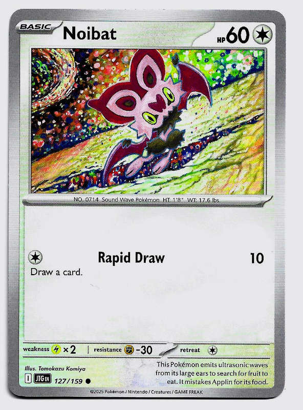 NOIBAT - REVERSE HOLO  127/159 POKEMON TCG JOURNEY TOGETHER TRADING CARD