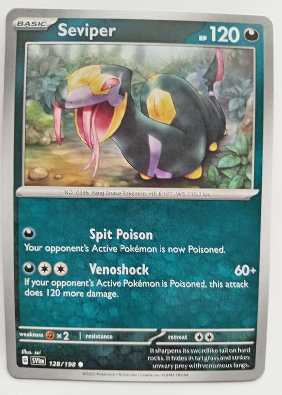 SEVIPER - POKEMON SCARLET & VIOLET 2023  - COMMON TRADING CARD 128/198 - MINT