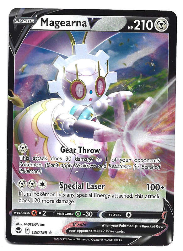 MAGEARNA V - FULL ART ILLUSTRATION RARE 128/195  POKEMON TCG SILVER TEMPEST TRADING CARD