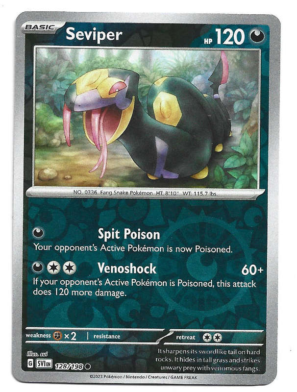 SEVIPER - REVERSE HOLO  128/198 POKEMON TCG SCARLET & VIOLET TRADING CARD