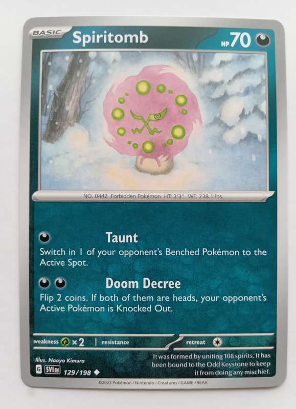 SPIRITOMB - POKEMON SCARLET & VIOLET 2023  - COMMON TRADING CARD 129/198 - MINT