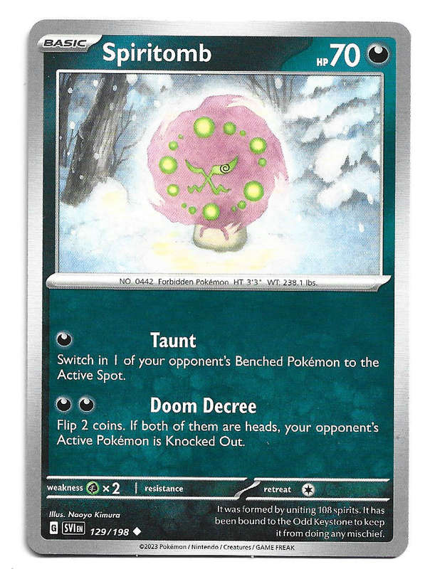 SPIRITOMB - COMMON  129/198  POKEMON TCG SCARLET & VIOLET TRADING CARD