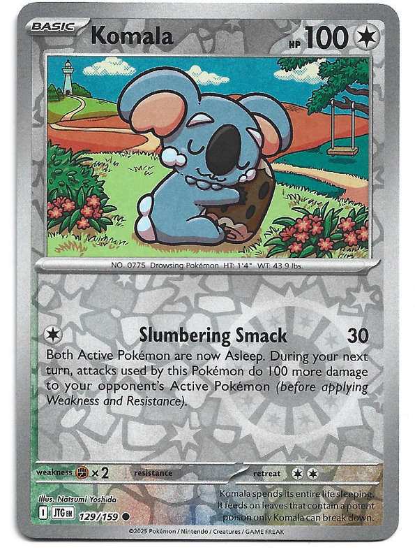 KOMALA - REVERSE HOLO  129/159 POKEMON TCG JOURNEY TOGETHER TRADING CARD