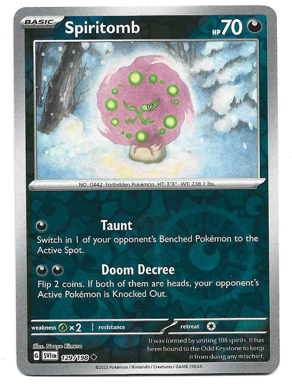 SPIRITOMB - REVERSE HOLO  129/198 POKEMON TCG SCARLET & VIOLET TRADING CARD