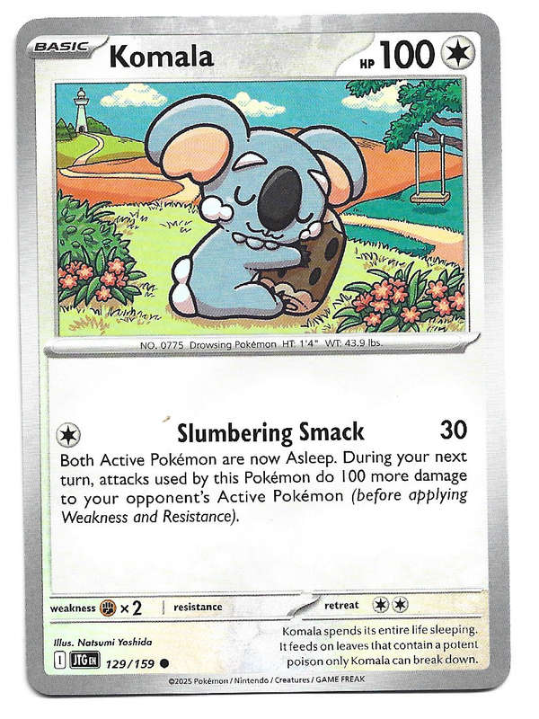 KOMALA - COMMON  129/159 POKEMON TCG JOURNEY TOGETHER TRADING CARD