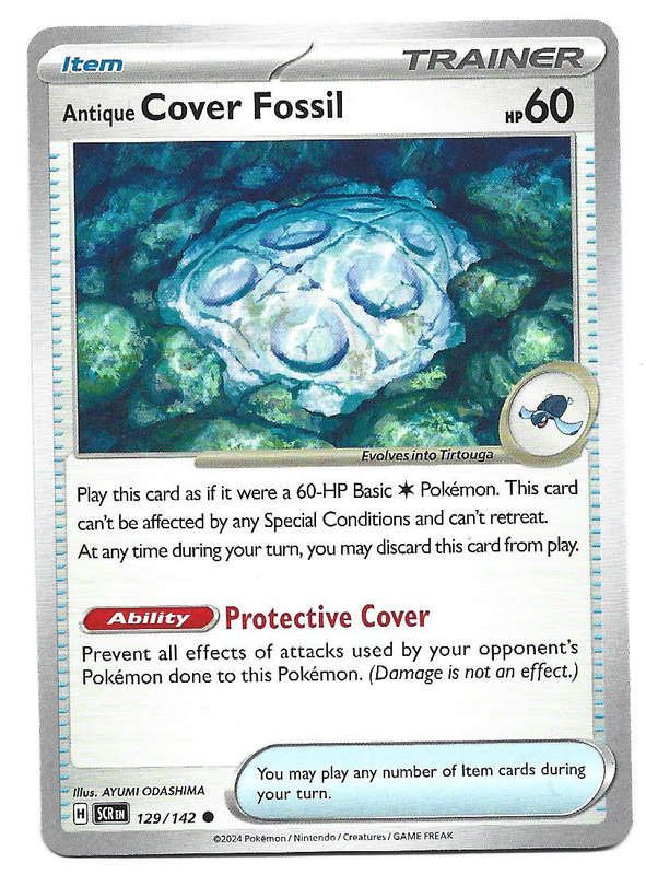 ANTIQUE COVER FOSSIL -  COMMON 129/142 POKEMON TCG STELLAR CROWN TRADING CARD