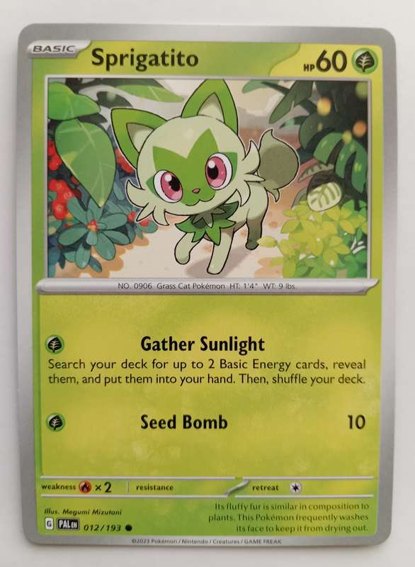 SPRIGATITO - POKEMON NINTENDO PALDEA EVOLVED - COMMON TRADING CARD 12/193