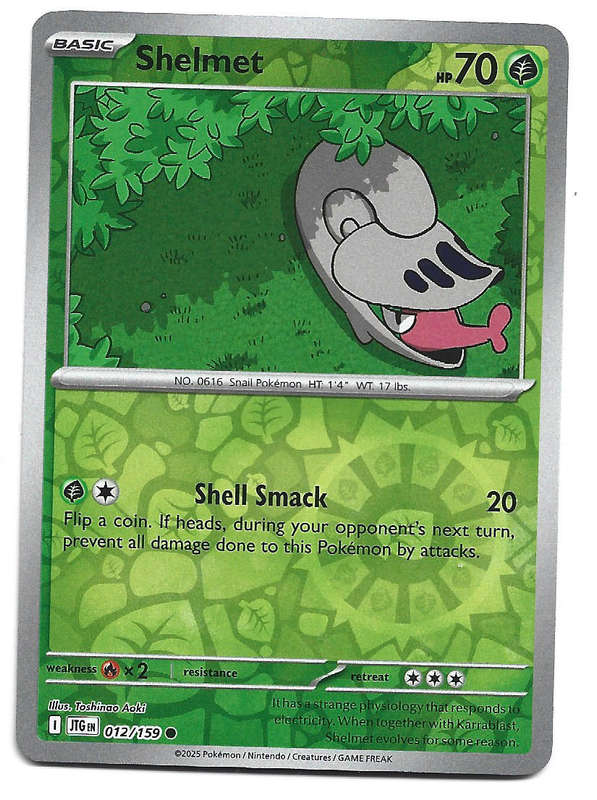 SHELMET - REVERSE HOLO  12/159 POKEMON TCG JOURNEY TOGETHER TRADING CARD