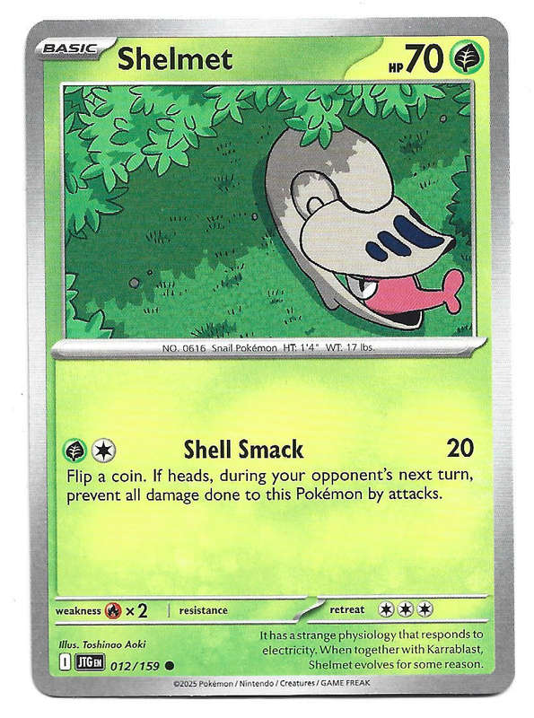 SHELMET - COMMON  12/159 POKEMON TCG JOURNEY TOGETHER TRADING CARD