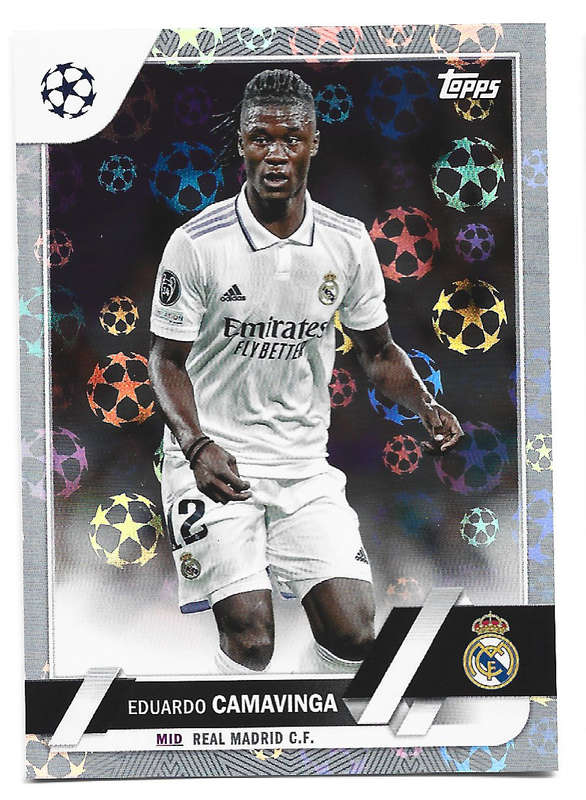 EDUARDO CAMAVINGA - TOPPS UEFA Champ League 2023 - SILVER FOIL TRADING CARD 12