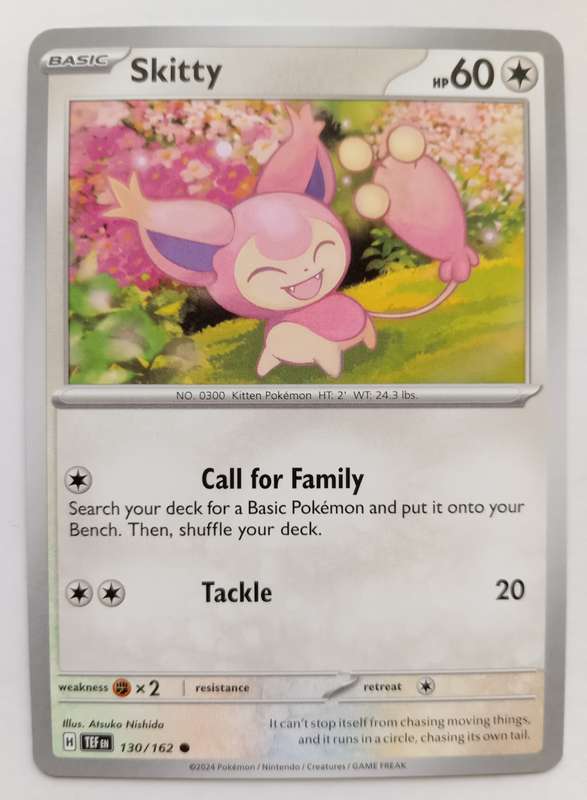 SKITTY - POKEMON NINTENDO TEMPORAL FORCES 2024 - COMMON TRADING CARD 130/162