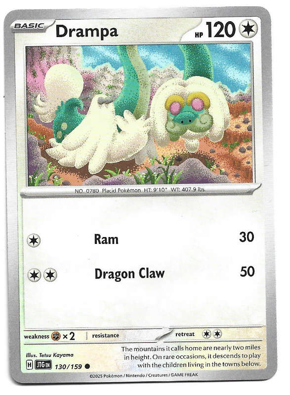DRAMPA - COMMON  130/159 POKEMON TCG JOURNEY TOGETHER TRADING CARD
